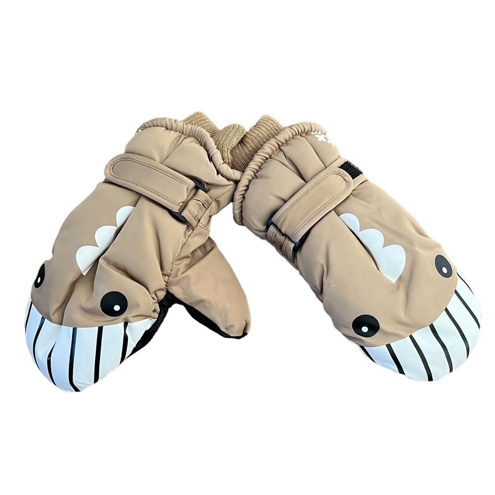 2/$15 Shark insulated mittens kids/toddler beige